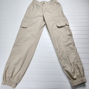 Rue21 Tan Cargo Jogger Pants Women's Size Small Elastic Waist Drawstring Pockets